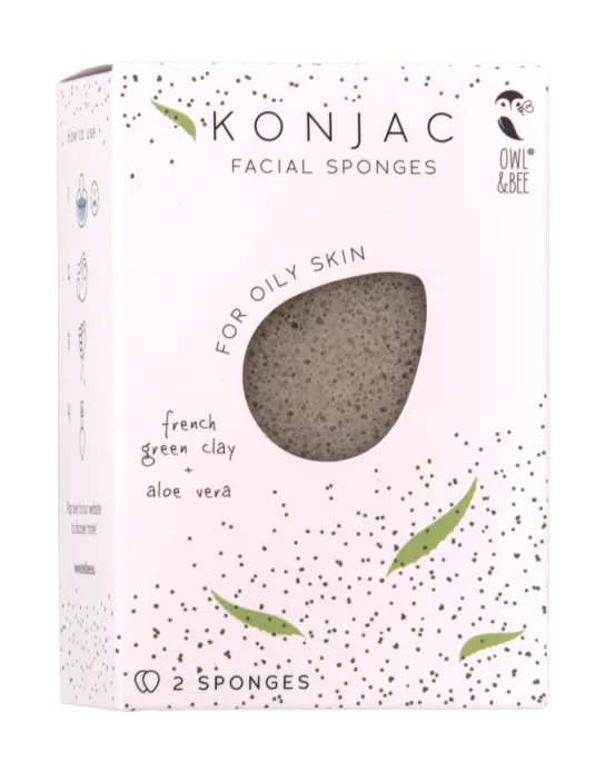 Owl & Bee Konjac Facial Sponge for oily skin