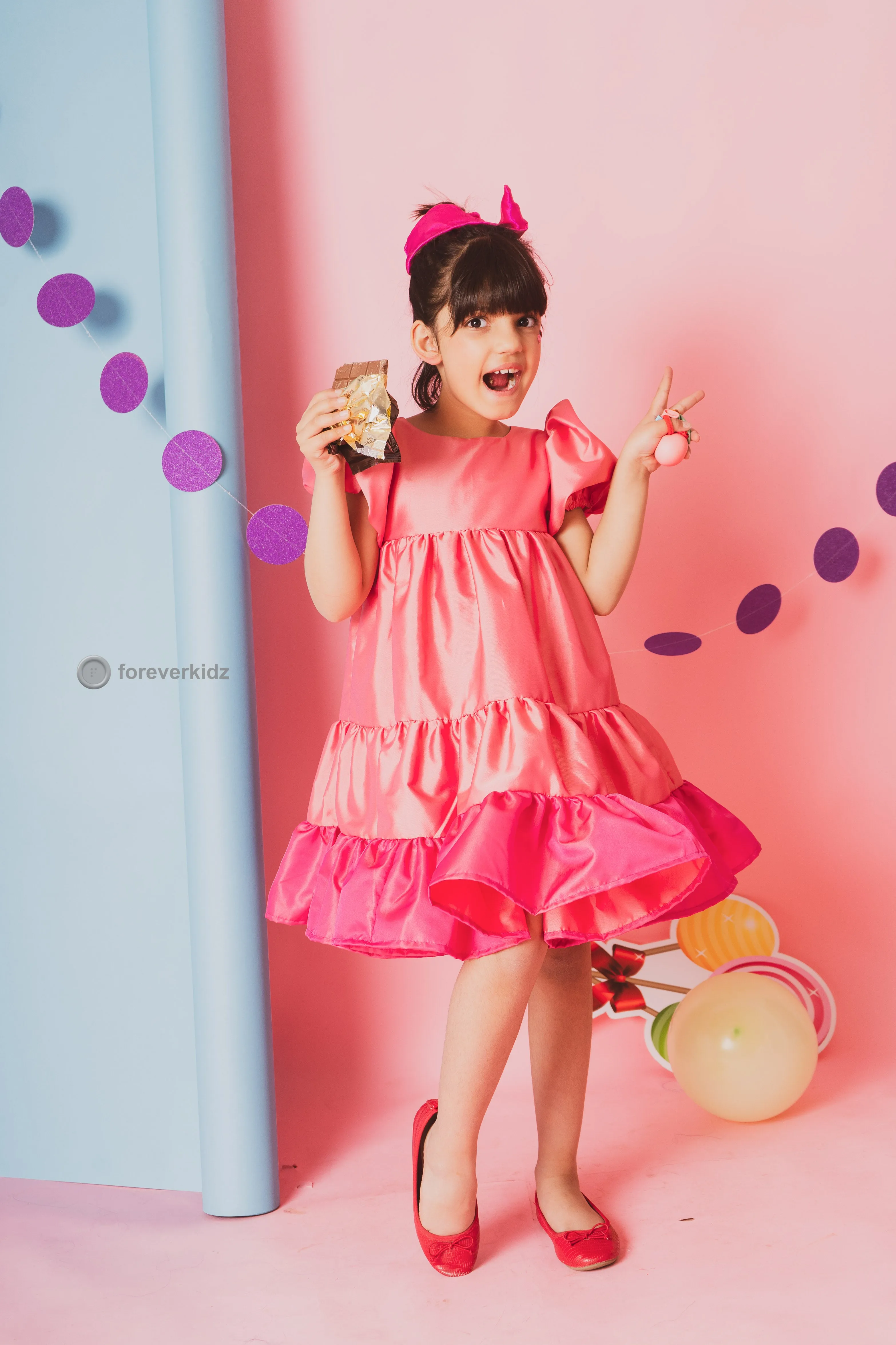 Peach Macaron Frilly Dress