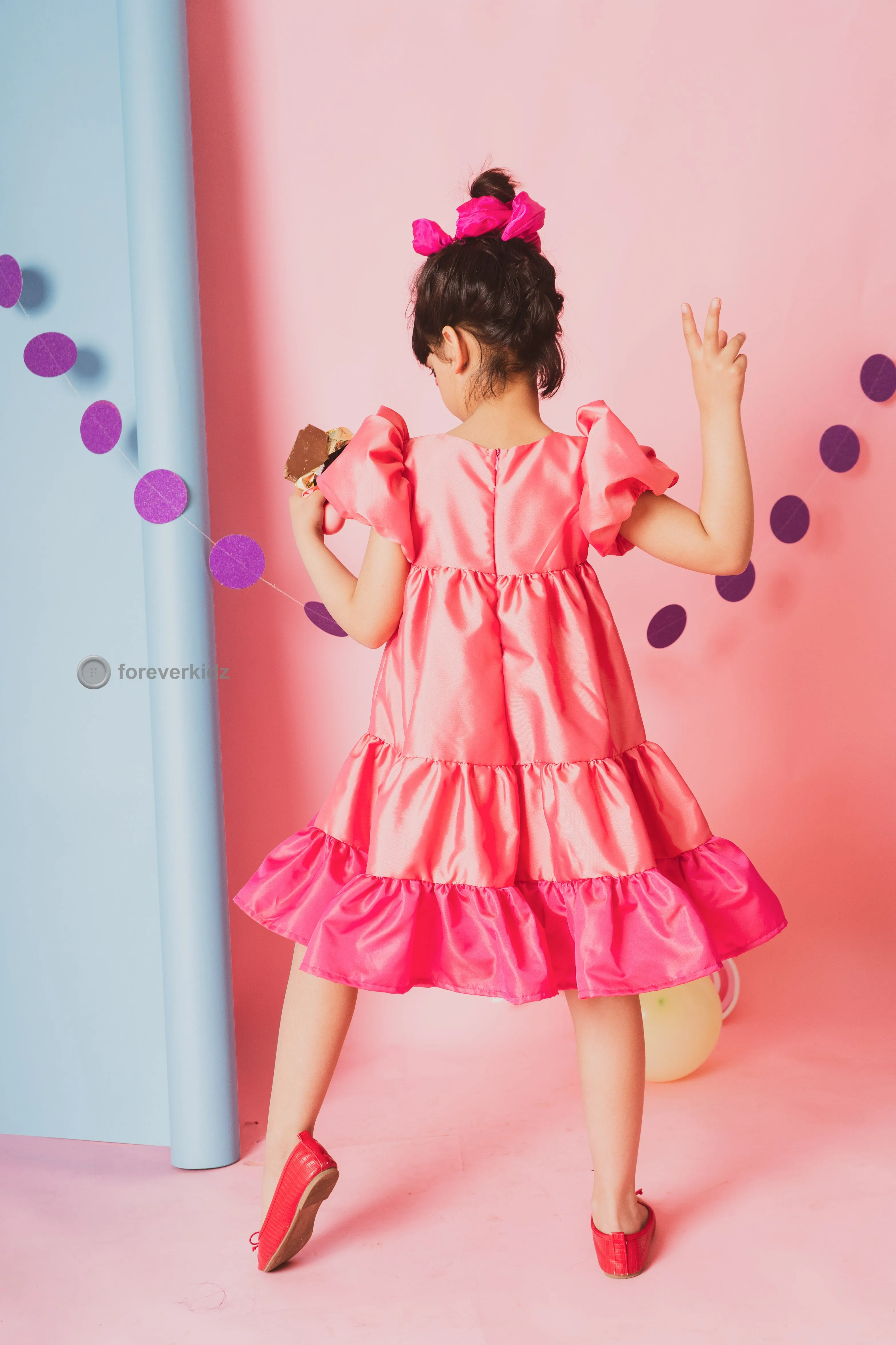 Peach Macaron Frilly Dress