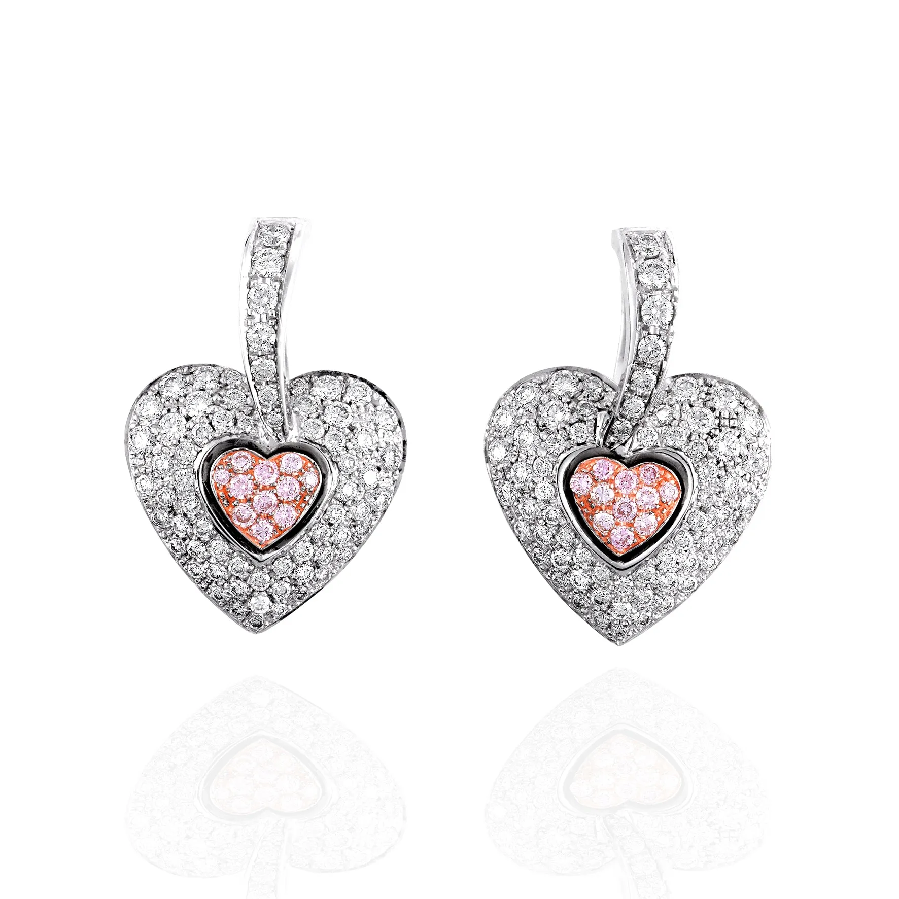 Pink Argyle Heart Earrings