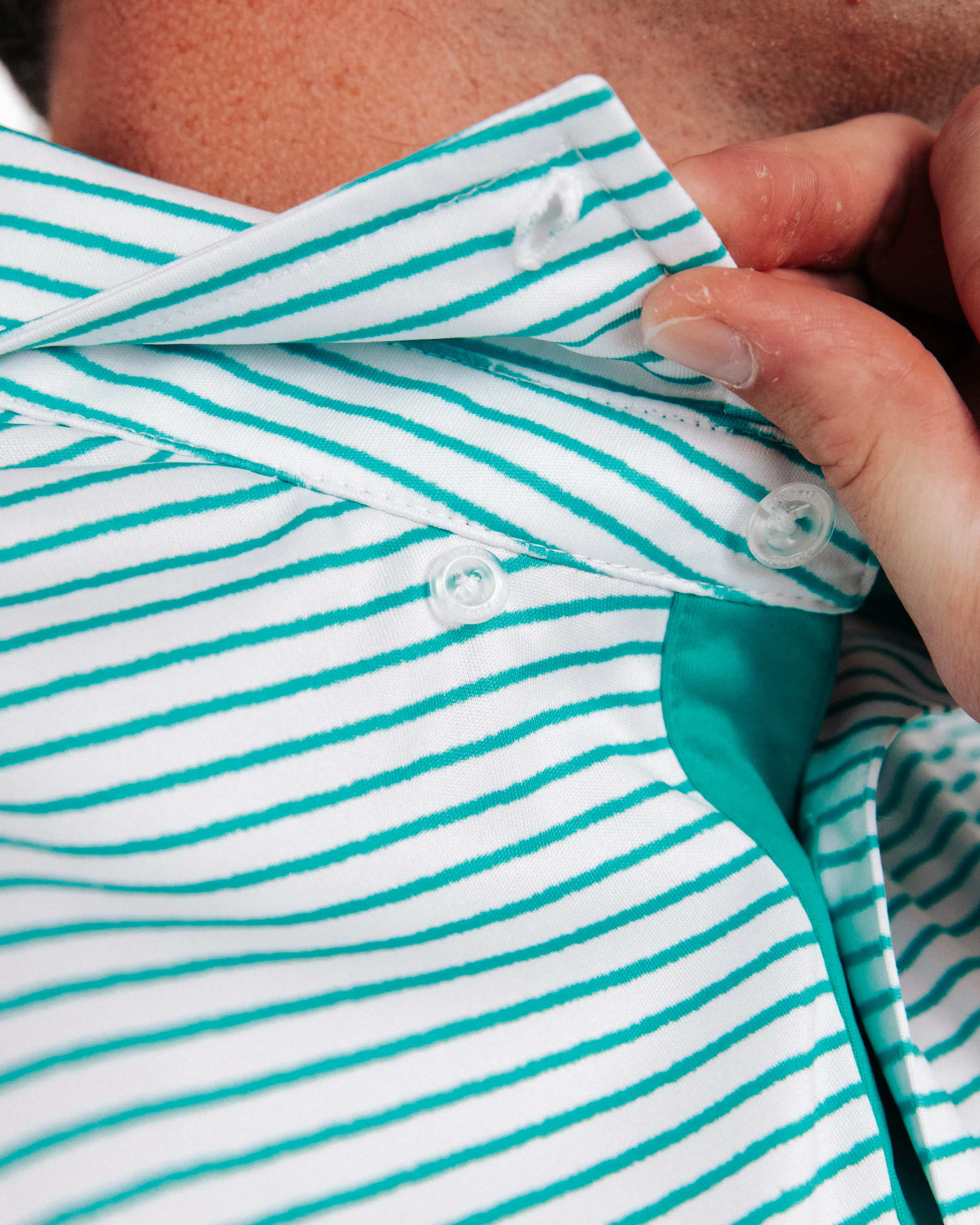 Primo Classic Polo - Teal Stripes