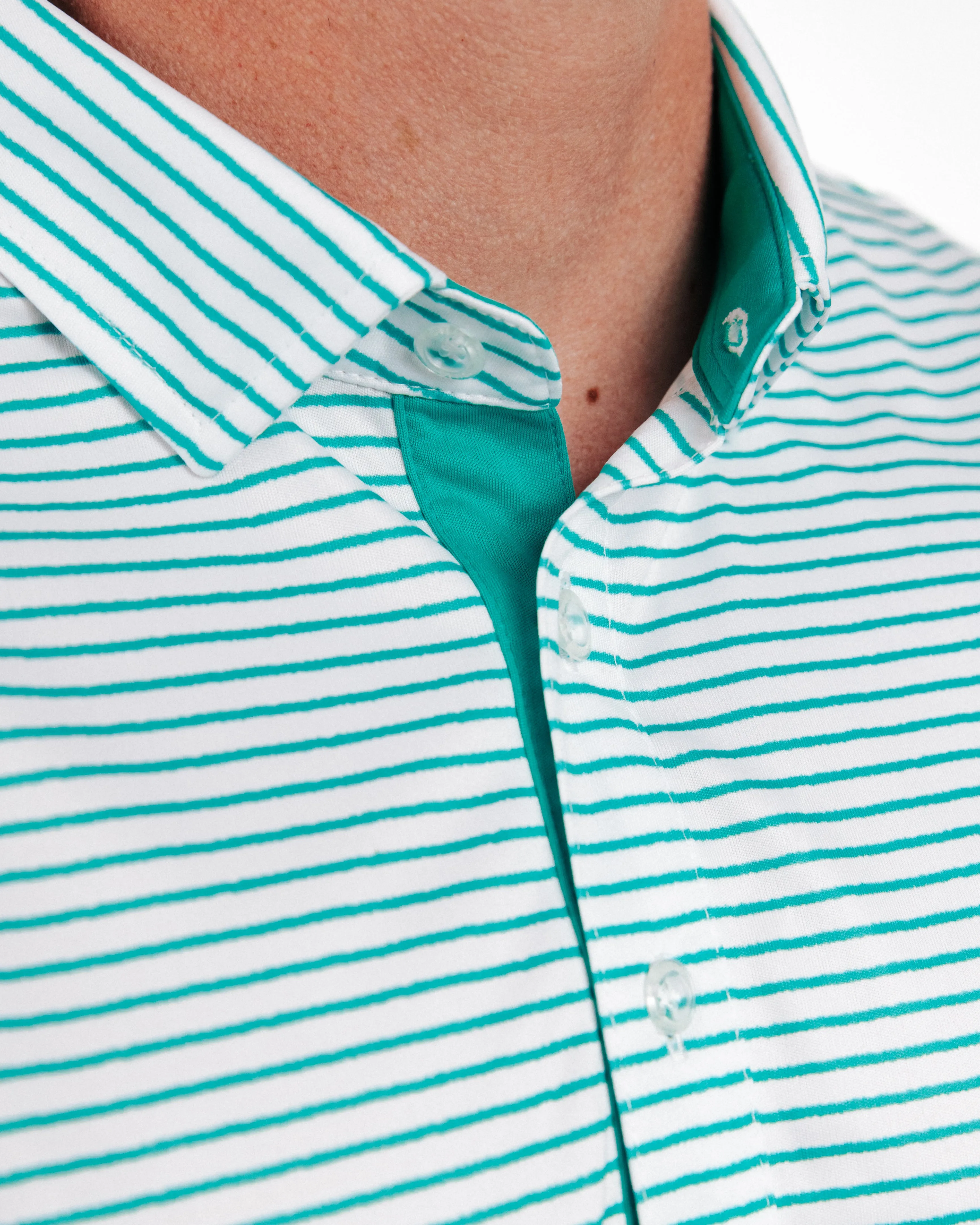 Primo Classic Polo - Teal Stripes