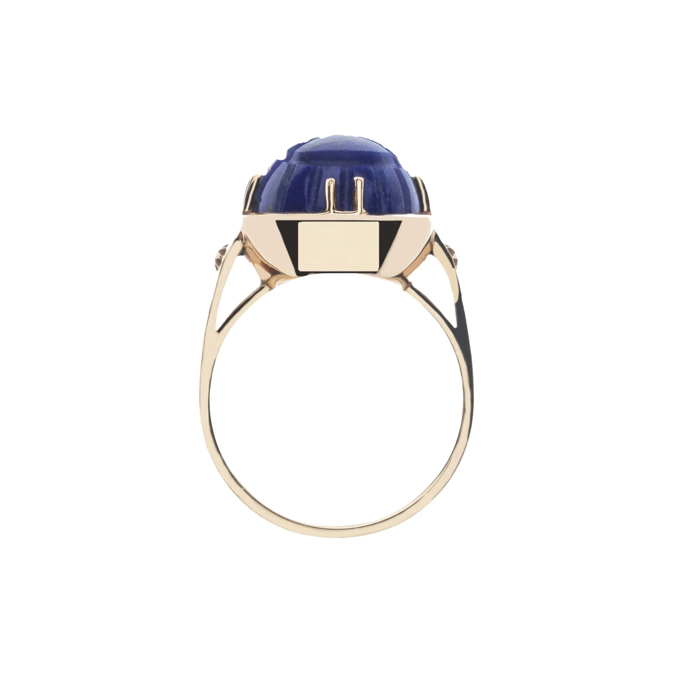 PROTECT Lapis Scarab Ring in 10k Gold