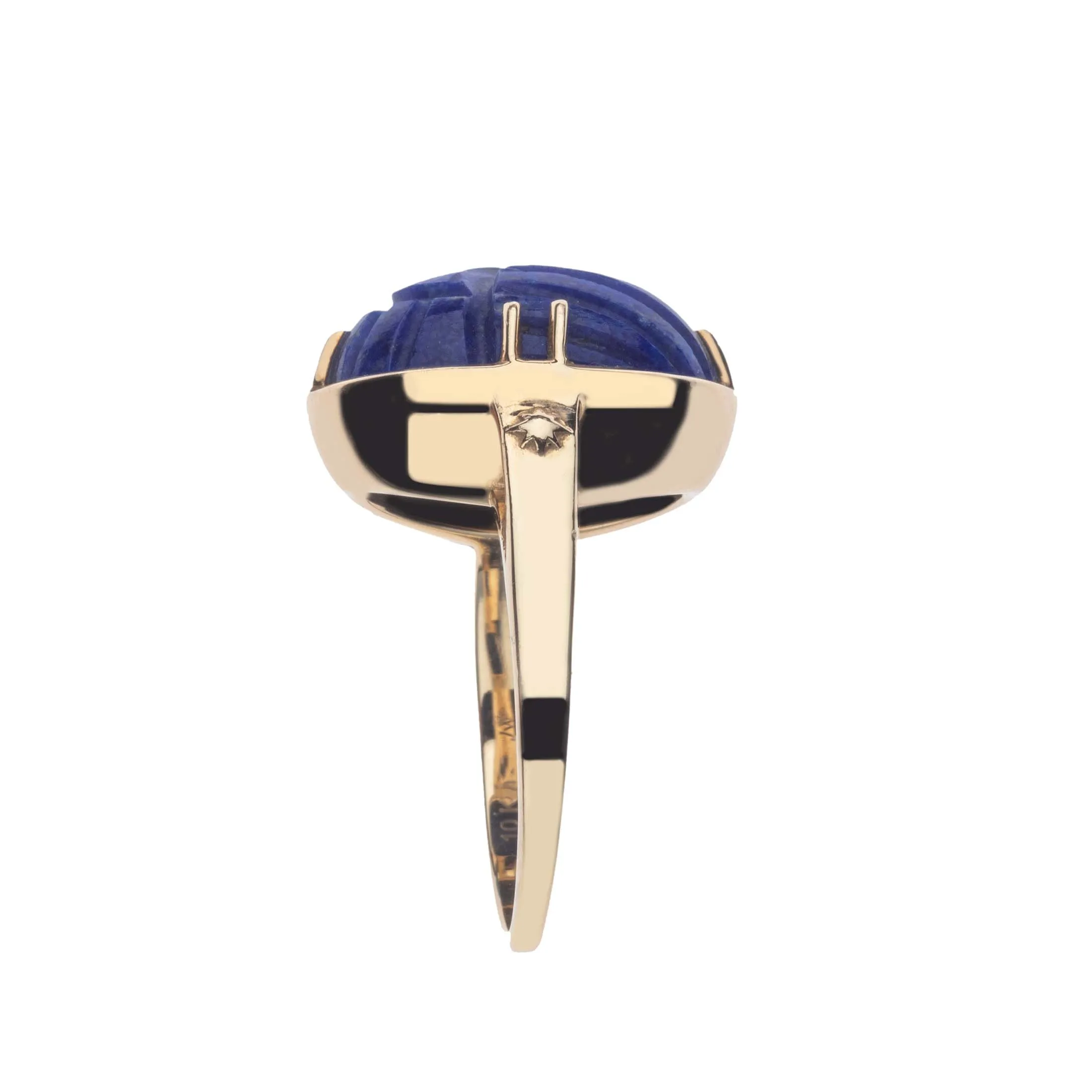 PROTECT Lapis Scarab Ring in 10k Gold