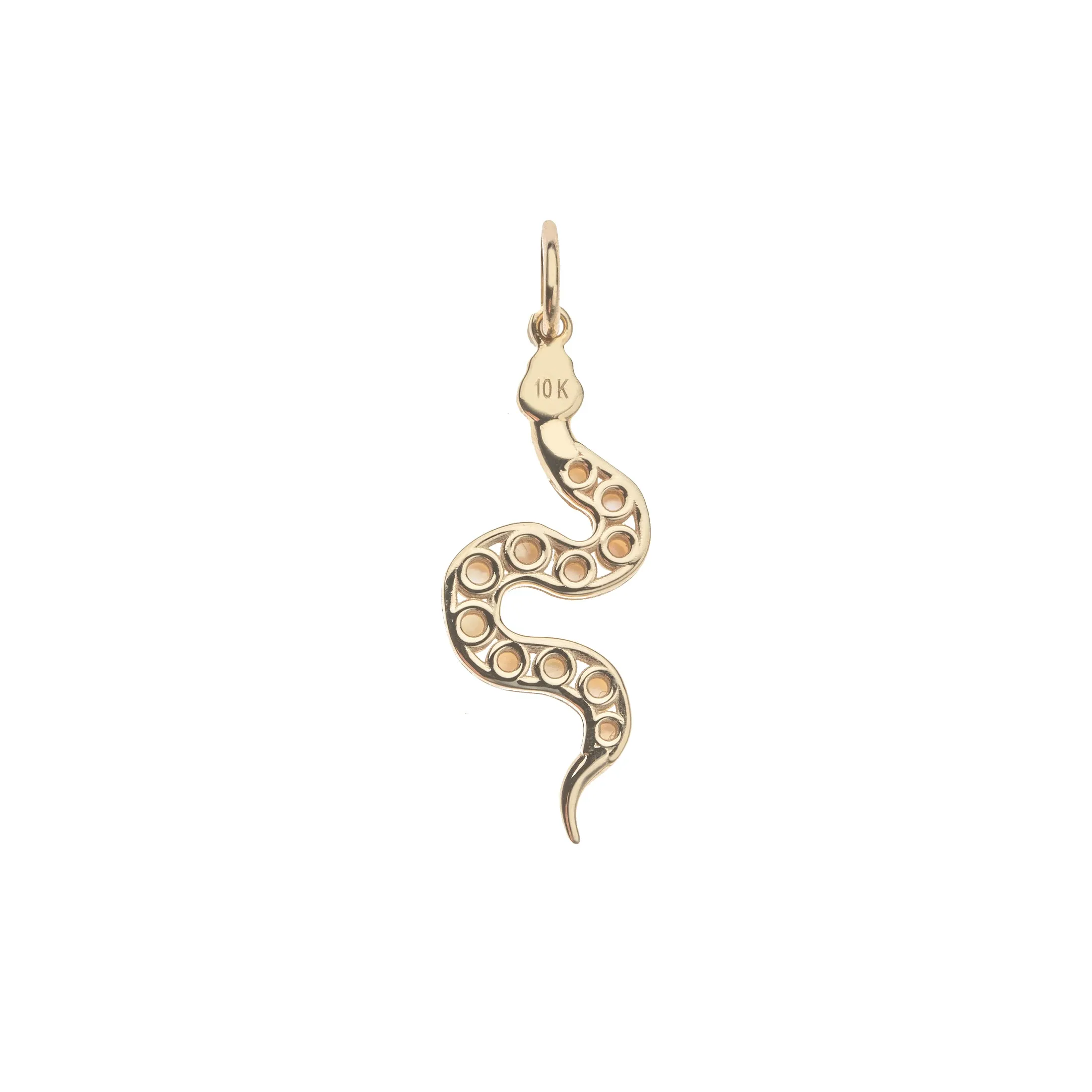 PROTECT Mother of Pearl Snake Pendant in Solid Gold