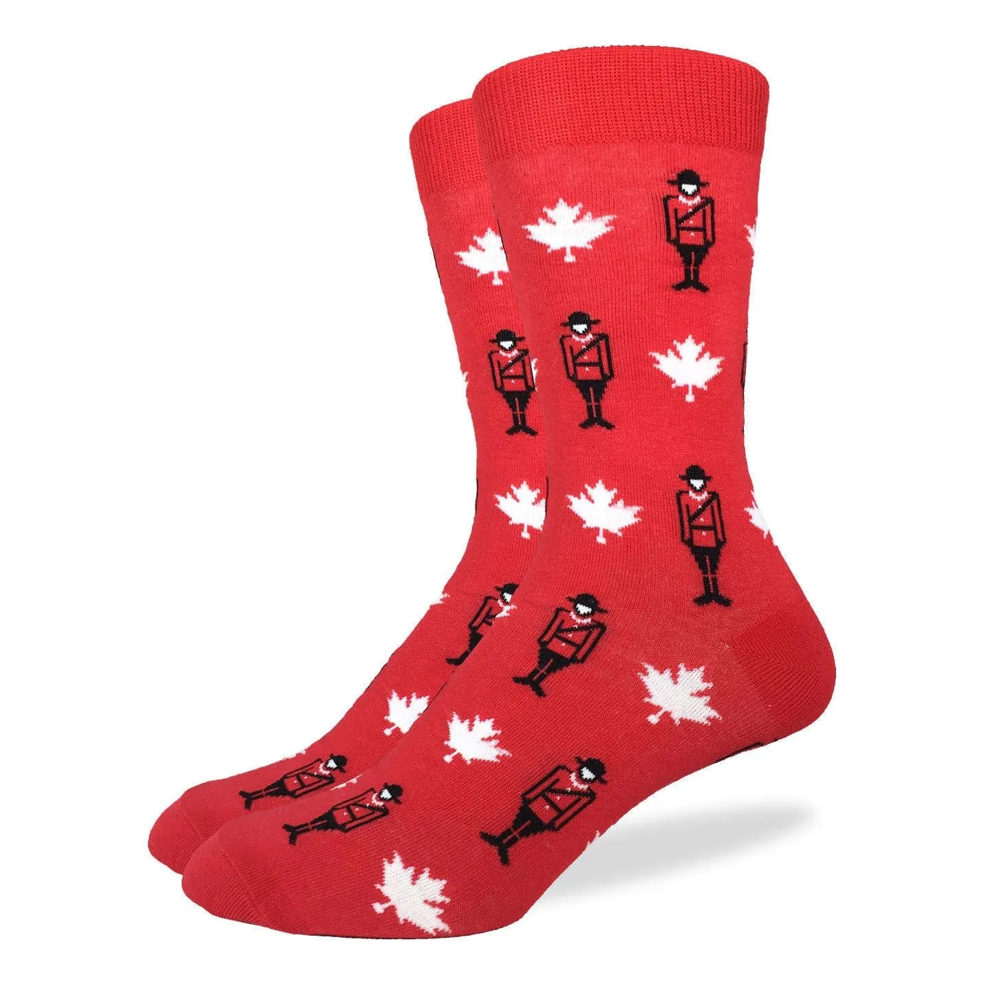 "Canada Mounties" Cotton Crew Socks by Good Luck Sock