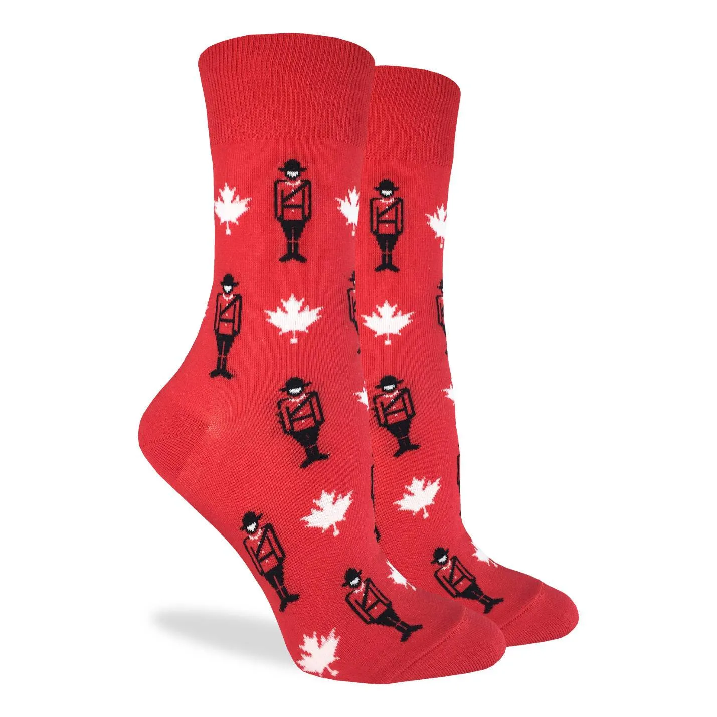 "Canada Mounties" Cotton Crew Socks by Good Luck Sock