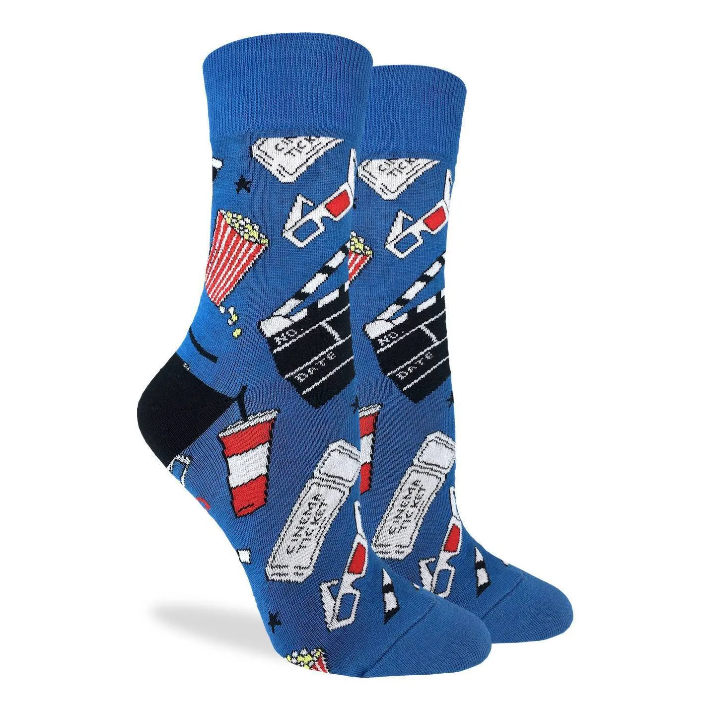 "Hollywood Movies" Cotton Crew Socks by Good Luck Sock