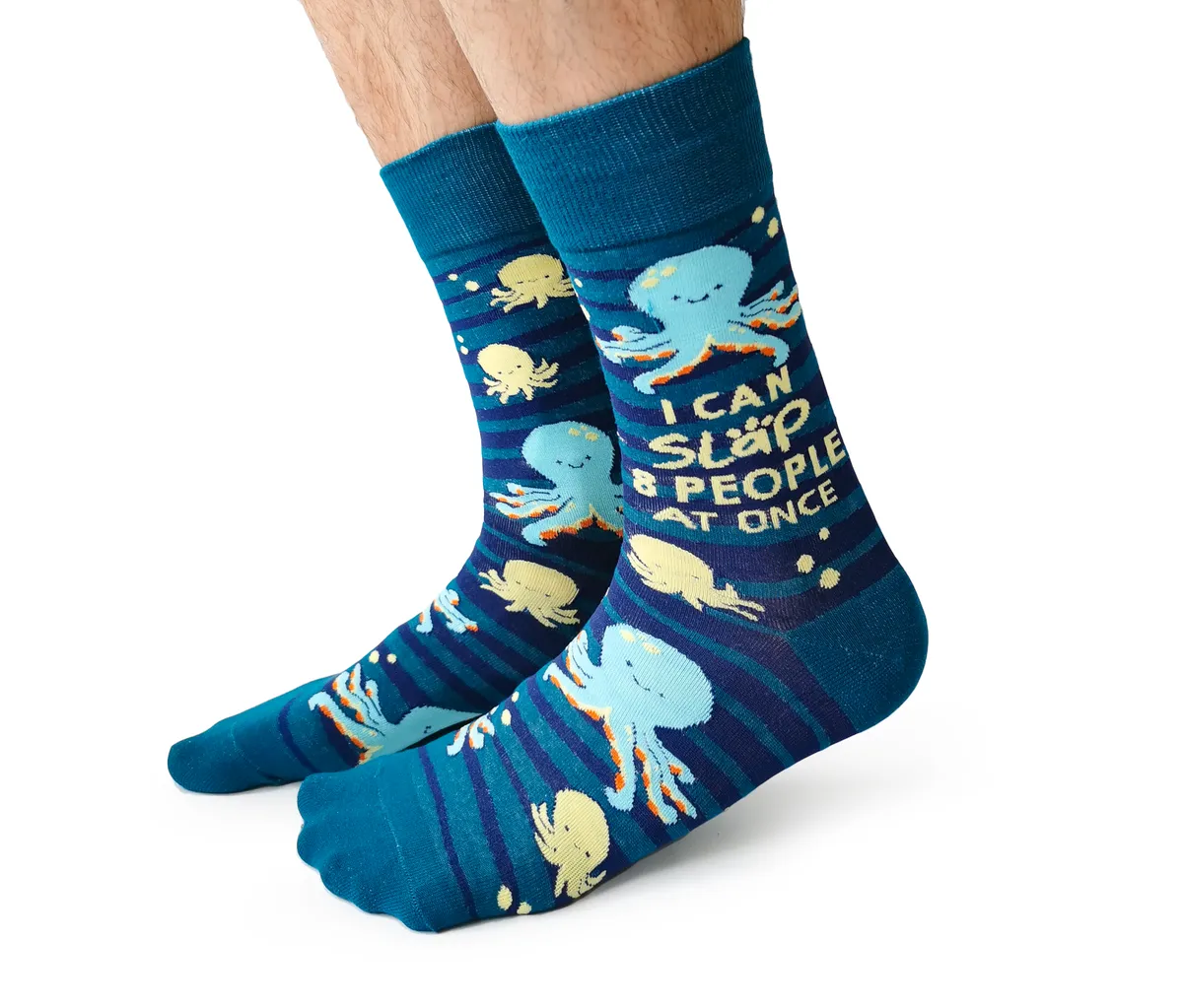 "Obscene Octopus" Cotton Crew Socks by Uptown Sox