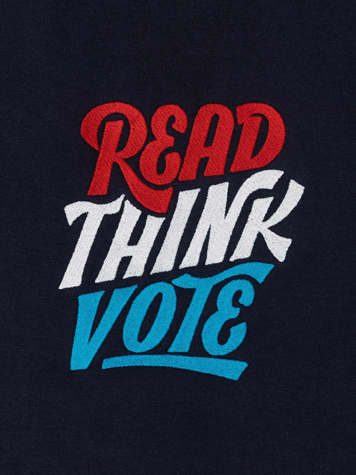 Read Think Vote Embroidered Unisex Sweatshirt (Print Shop)