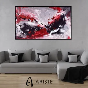 Red & black large canvas wall art made to order in a custom size