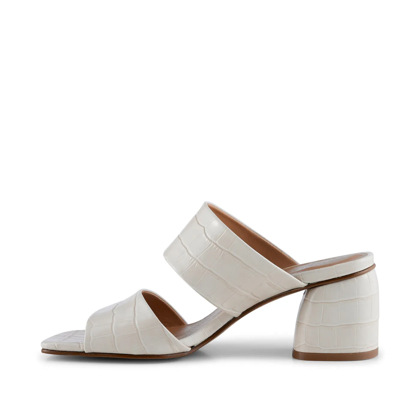 Runa mule læder - OFF WHITE CROCO