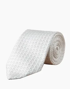 Silver Diamond Textured Silk Tie