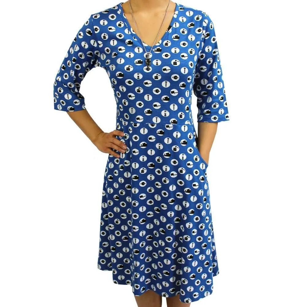 Simple Machines Polka Dots Fit & Flare Dress