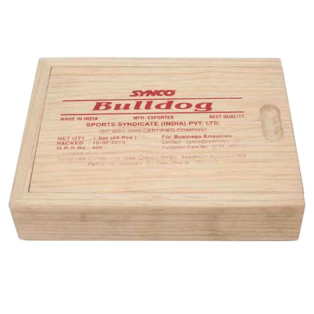 SYNCO Bulldog Carrom Coin Set in Wooden Box