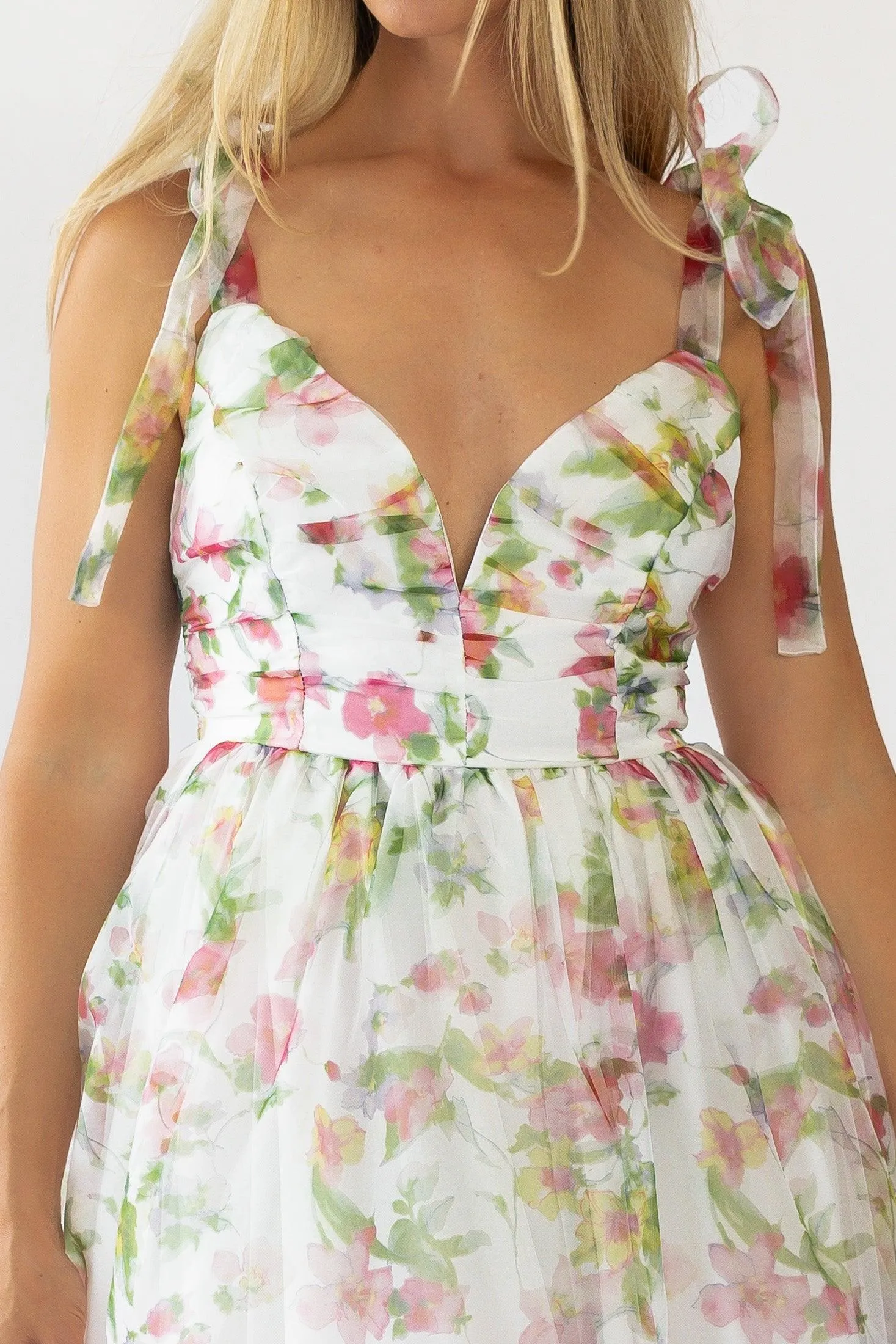 Thalia Floral Tie Shoulder Maxi Dress